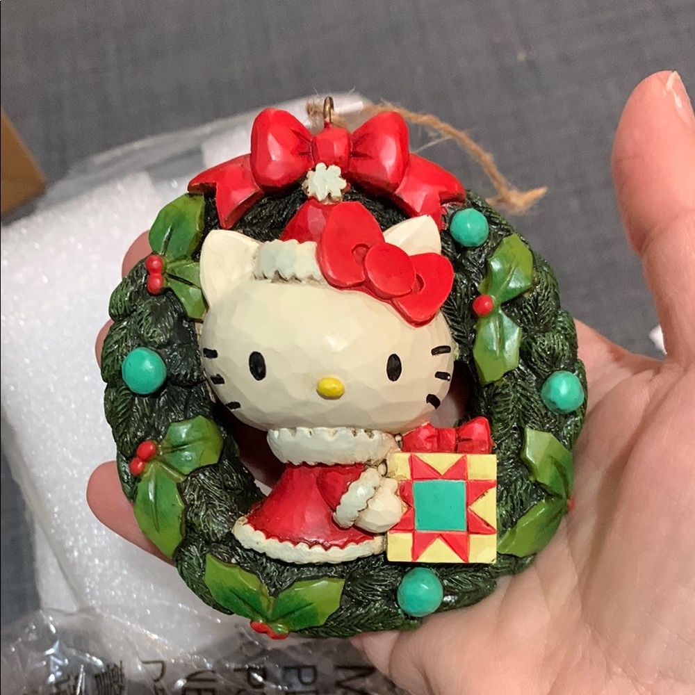 Jim Shore Sanrio Hello Kitty In Wreath Hanging Ornament 6015965